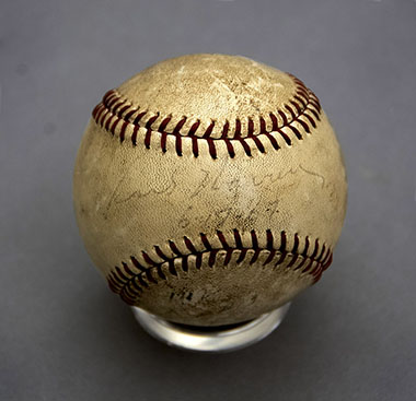 Foul ball signed by Chief Justice Earl Warren, June 17, 1967.