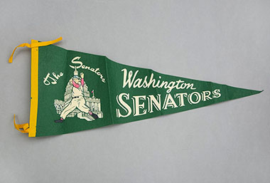 1960s Washington Senators pennant, donated by the Galligan family, 2021.
