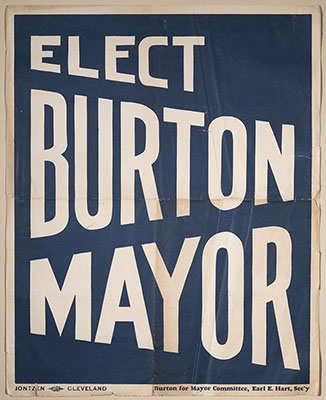 Harold H. Burton for Mayor poster from either his 1936 or 1938 campaign.